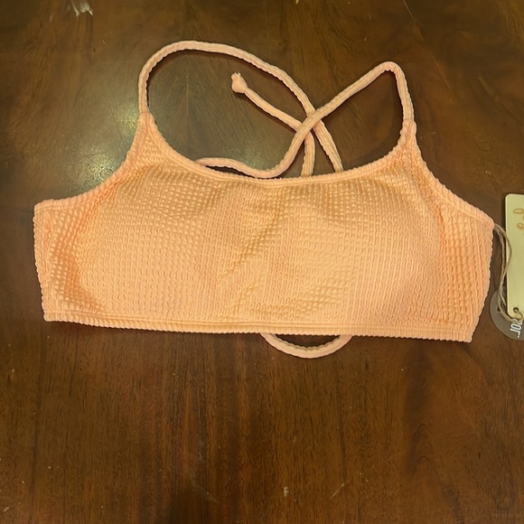 Cabana Del Sol medium coral ribbed bikini nwt - Picture 2 of 5